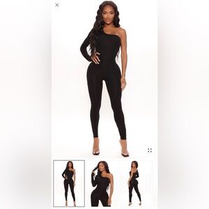 SOLD One-Shoulder Black Jumpsuit for Women